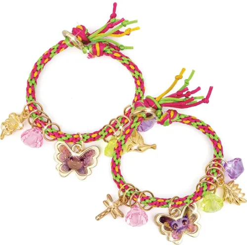 ערכת יצירה להכנת 3 זוגות של צמידי חברות עם קמעות ואבנים מנצנצות