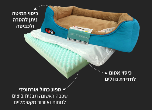 פטקס מיטה אורתופדית - 60x50x8 ס