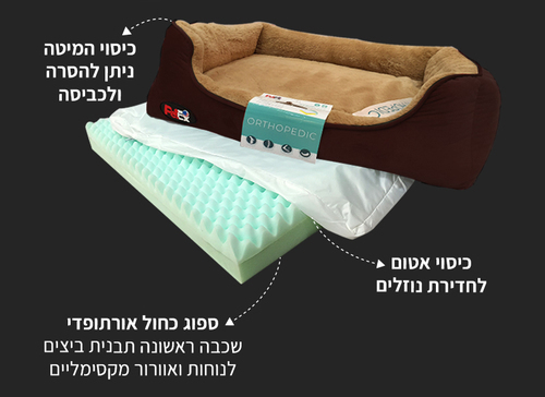 פטקס מיטה אורתופדית - 90x70x8 ס