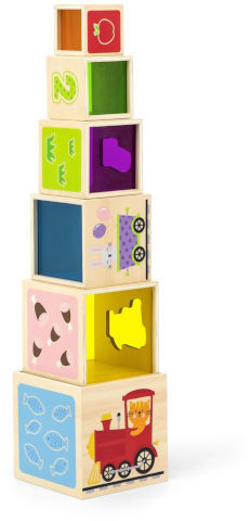 מגדל קוביות מעץ התאם צורה