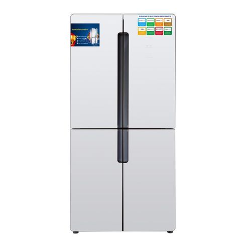 מקרר 4 דלתות מקפיא תחתון 541 ליטר LUX NF595WG לוקסור LUXOR זכוכית לבנה