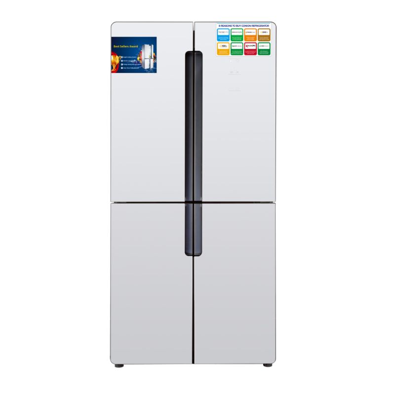 מקרר 4 דלתות מקפיא תחתון 541 ליטר LUX NF595WG לוקסור LUXOR זכוכית לבנה