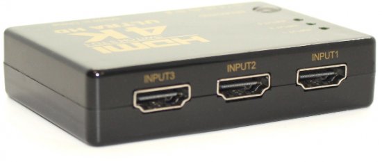 מתג 3 כניסות HDMI 4K ליציאה אחת עם שלט אלחוטי - Gold Touch