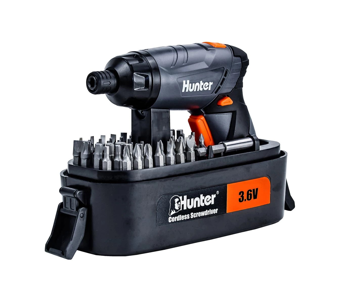 מברגה קומפקטית 3.6V כולל אריזה ייעודית 52 ביטים + מאריך Hunter