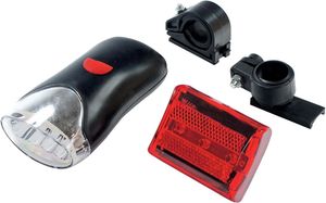 פנס קדמי ופנס אחורי לאופניים כולל קיט חיבור לכידון