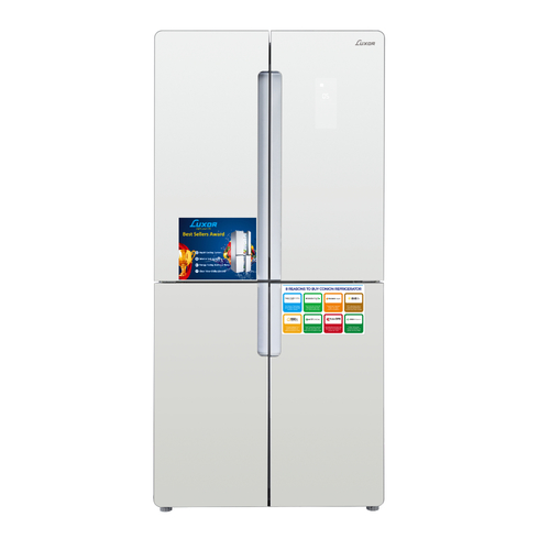 מקרר 4 דלתות מקפיא תחתון 466 ליטר LUX NF4D595 CG - LUXOR  זכוכית קרם
