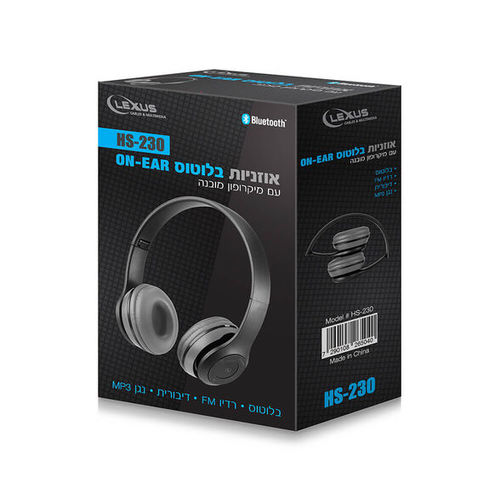 אוזניות Bluetooth LEXUS דגם HS-230BT עם מיקרופון מובנה