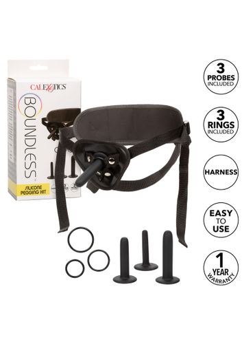 סט סטרפ און סיליקון עם 3 דילדו שונים | Boundless Silicone Pegging Kit