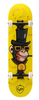 סקייטבורד מקצועי מעץ 80 ס"מ עם 4 גלגלי PU ומיסבים ABEC 9 - קוף צהוב