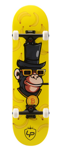 סקייטבורד מקצועי מעץ 80 ס"מ עם 4 גלגלי PU ומיסבים ABEC 9 - קוף צהוב