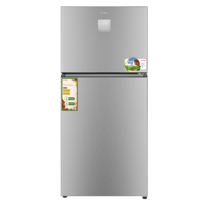 מקרר 2 דלתות מקפיא עליון aiwa japan NF 6700 INOX דגם AI-545WEX-IN נירוסטה