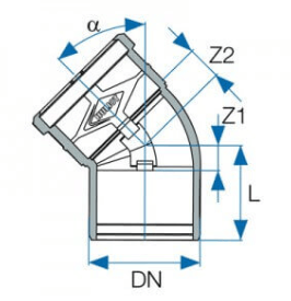 ברך אולטרה ווייט 45° בקוטר 160 Ultra White
