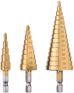 קיט 3 מקדחי טיטניום מדורגים + במידות 101008 TEURUS