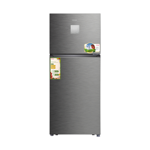 מקרר 2 דלתות מקפיא עליון 316 ליטר aiwa japan NF 4900MS דגם AI-425WEX-MS סילבר מט