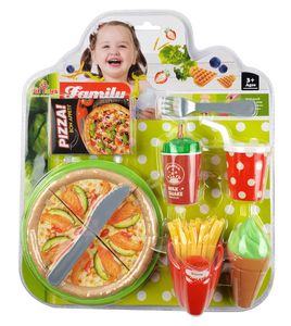 סט של כלי משחק למטבח ילדים - פיצה וגלידה