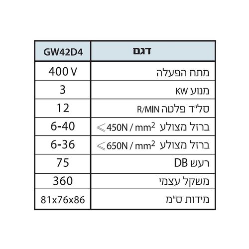 מכונת כיפוף ברזל בניין 42 מ