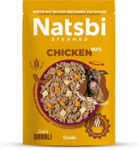 נטסבי Natsbi מזון טבעי מאודה לכלב-עוף 500 גרם - גוסבי