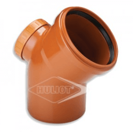 ברך לביוב 110/45° עם ביקורת גב - ביוב - צינורות ואביזרים SN