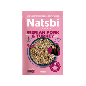 נטסבי Natsbi מזון טבעי מאודה לכלב-חזיר והודו 500 גרם - גוסבי