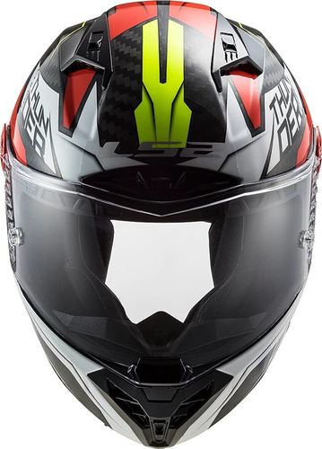 קסדת קרבון אל אס 2 אדום / לבן - LS2 FF805C CARBON