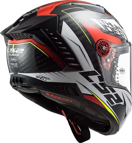 קסדת קרבון אל אס 2 אדום / לבן - LS2 FF805C CARBON