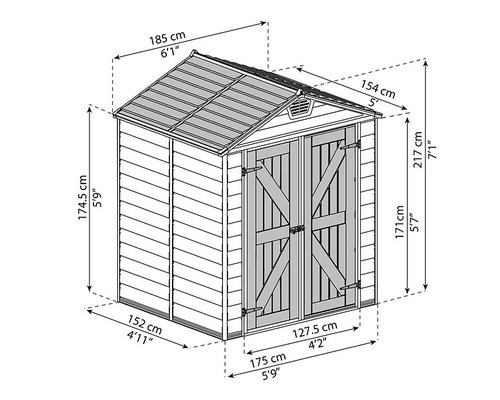 מחסן גינה Skylight קרם 1.9x1.5