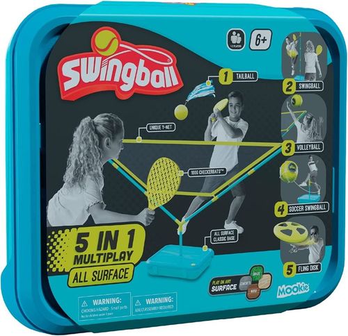 swingball סווינגבול 5 ב-1 - משחקי ענק (מארז נשיאה) - Mookie