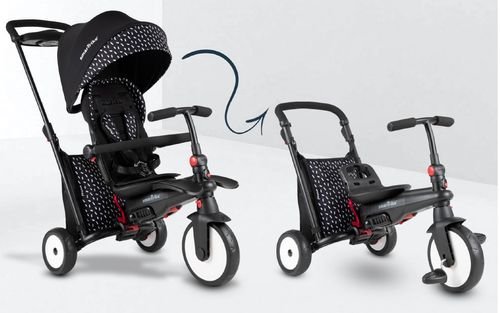 תלת אופן מתקפל סופר קומפקטי 7 ב 1 דגם 5 STR - שחור/לבן