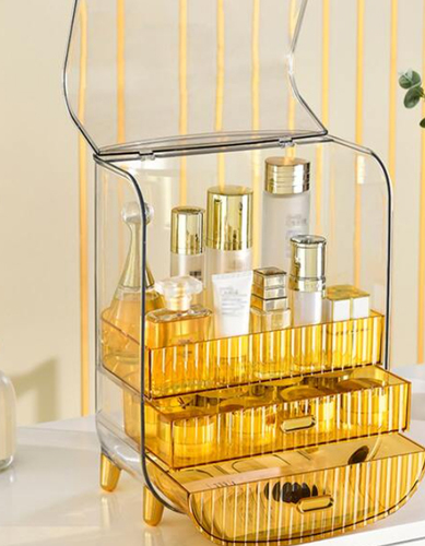 ארגונית איפור מפוארת | ארגונית קוסמטיקה Organizer Care - זהב