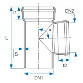 מסעף לשפכים חמים 160/160/87