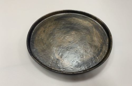 צלחת שוליים ישרים חום קלאסיק מט 27 ס