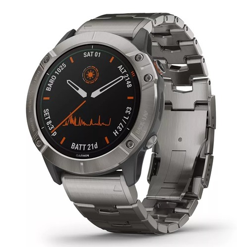 שעון ספורט חכם Garmin Fenix 6X Pro Solar Titanium
