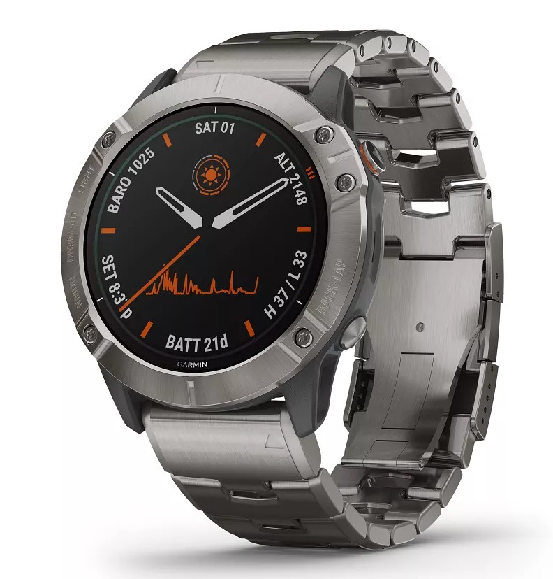 שעון ספורט חכם Garmin Fenix 6X Pro Solar Titanium