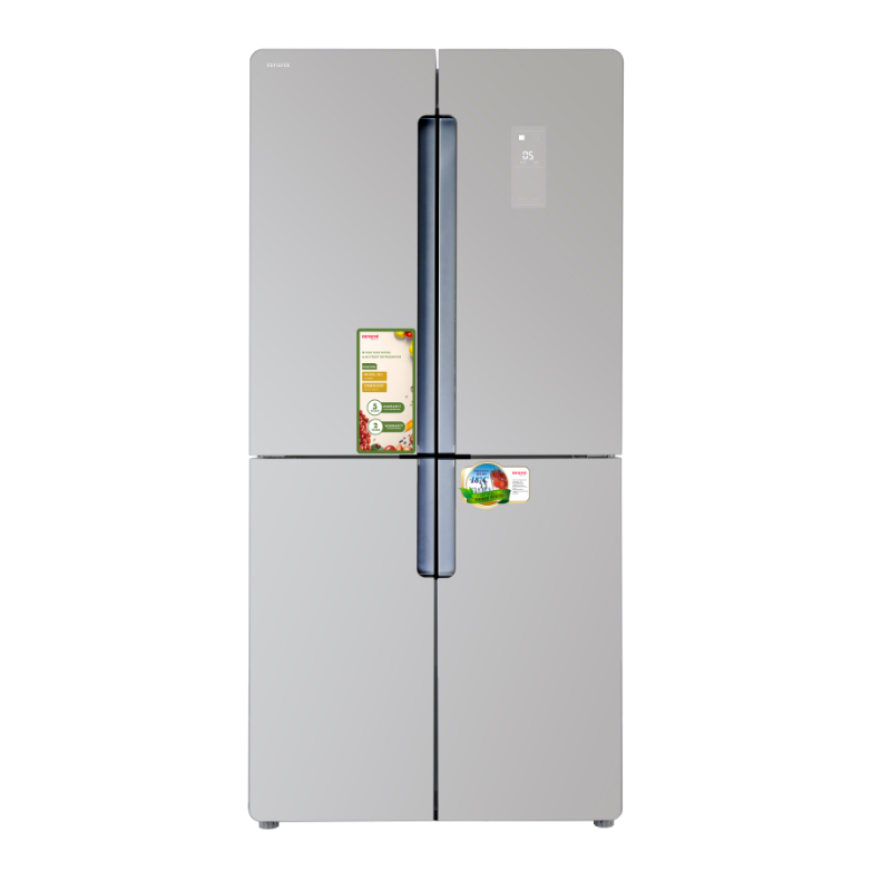 מקרר 4 דלתות 466 ליטר 6500 aiwa japan דגם AI-460WEXG-SG זכוכית סילבר