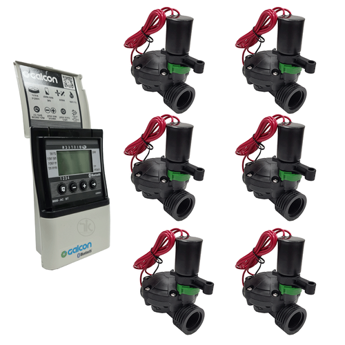 מחשב השקיה גלקון AC6 BT מארז עם 6 ברזים 3/4