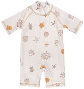 בגד ים מעוצב אוברול עם שרוולים לגיל 6-9 חודשים - אוקיינוס