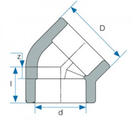 ברך לריתוך  110/45°
