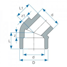 ברך לריתוך 40/45° - אספקת מים