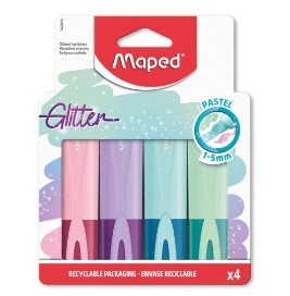 סט 4 טושי הדגשה עם נצנצים MAPED GLITTER 
