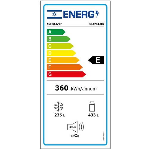 מקרר 5 דלתות 661 ליטר Sharp SJ-9732WH זכוכית לבנה