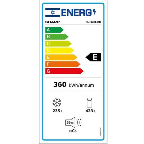 מקרר 5 דלתות 661 ליטר Sharp SJ-9734-BG זכוכית בז'