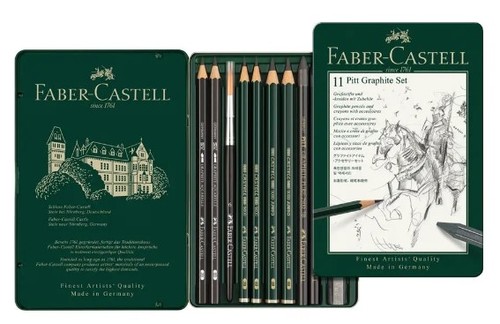 סט משולב 11 אביזרי רישום ושרטוט Pitt Graphite Set 