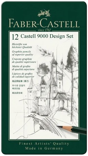 סט של 12 עפרונות רישום  Castell 9000 DESIGN set