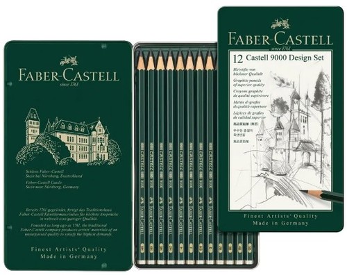 סט של 12 עפרונות רישום  Castell 9000 DESIGN set