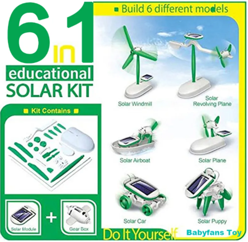 ערכה לבניה עצמית - רובוט סולארי 6 ב 1