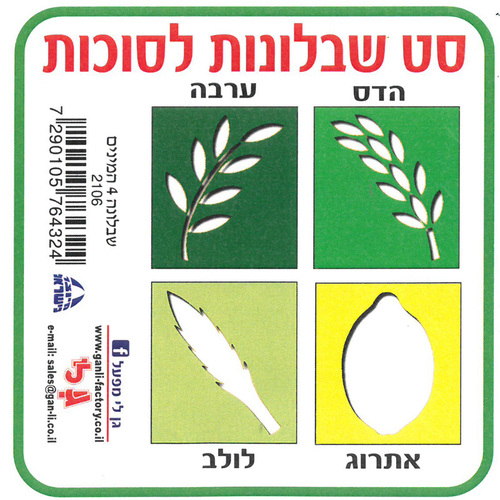 סט 4 שבלונות ארבעת המינים/גן לי