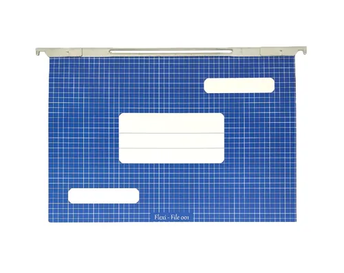 תיק תלייה מקרטון צבעוני עם אוזני מתכת Flexi File - כחול