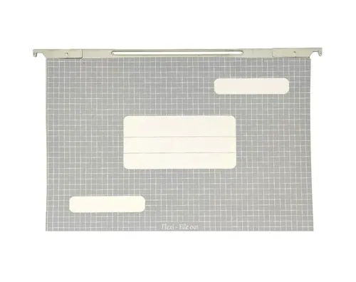 תיק תלייה מקרטון צבעוני עם אוזני מתכת Flexi File - אפור