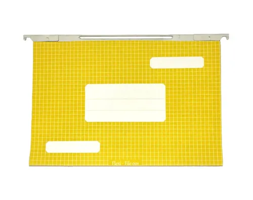 תיק תלייה מקרטון צבעוני עם אוזני מתכת Flexi File - צהוב