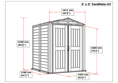  מחסן גינה פלסטיק YardMate 5X5